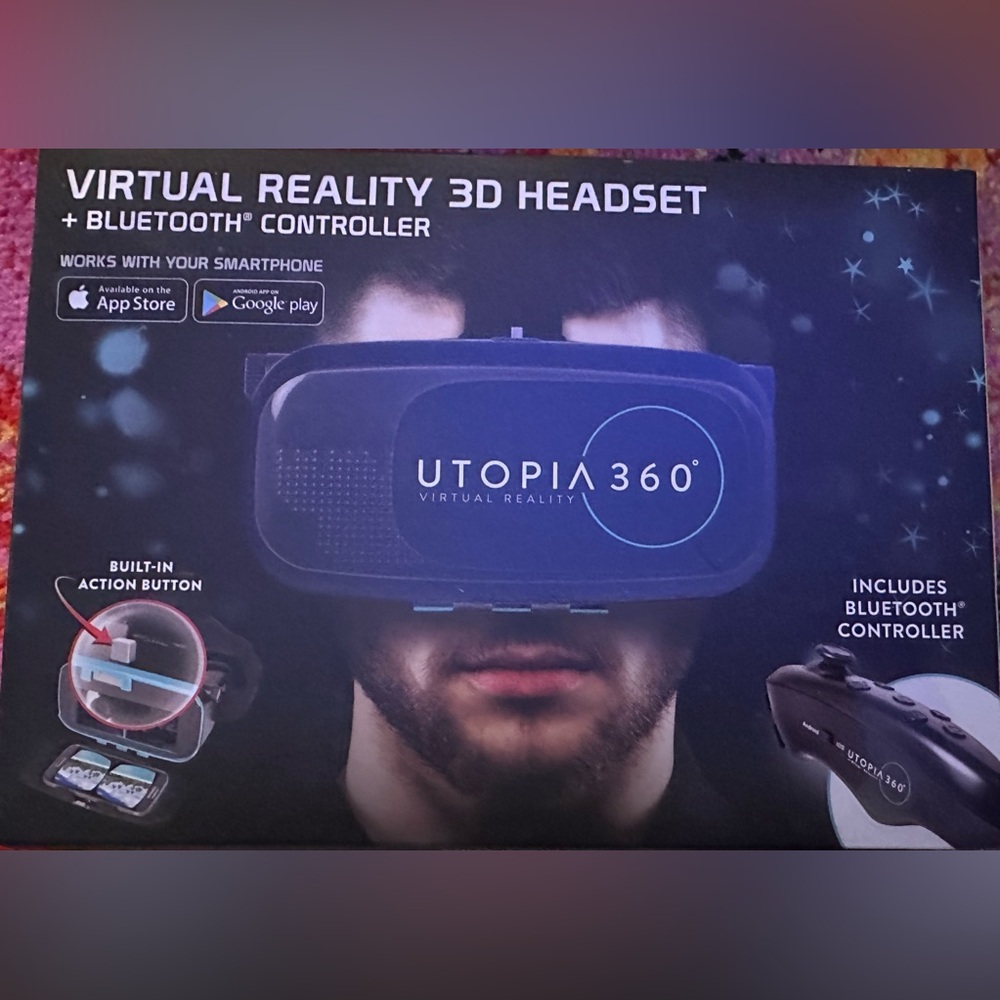 Virtual Reality 3D Headset - Black